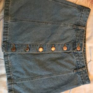 Forever 21 Denim Button Up Mini Skirt